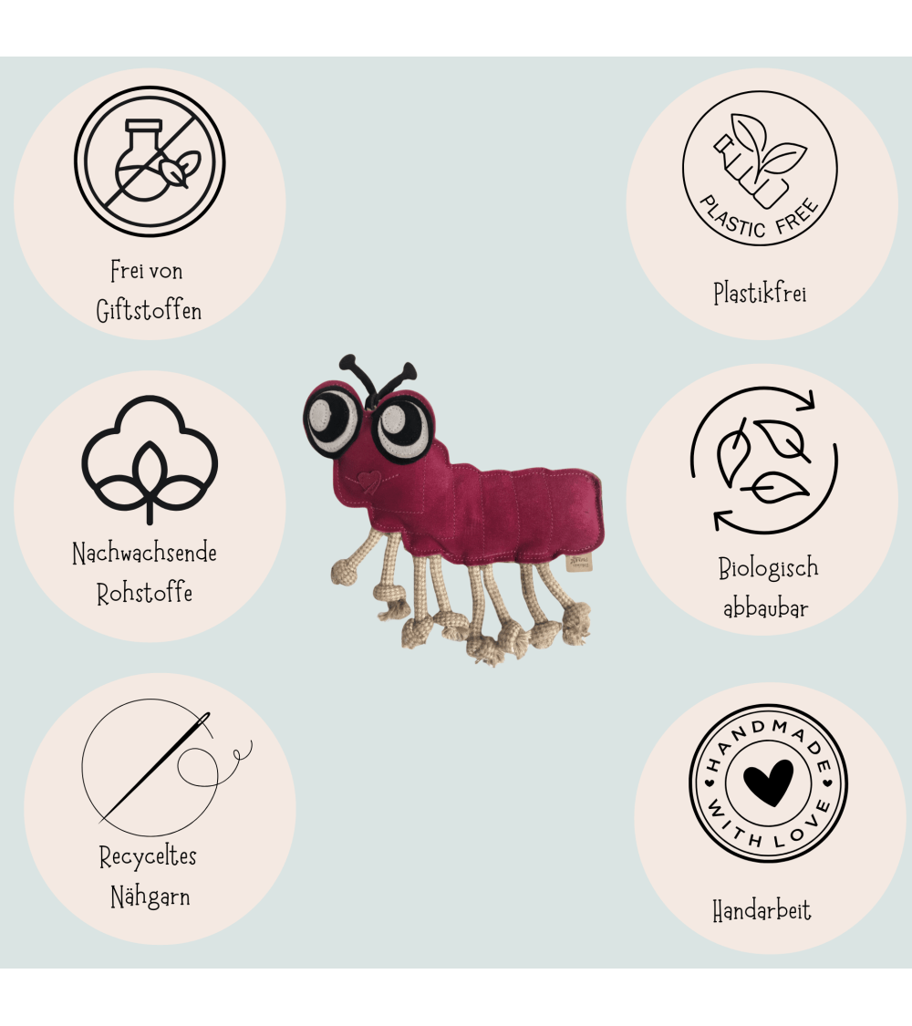 Hundespielzeug "Ruby Raupe"