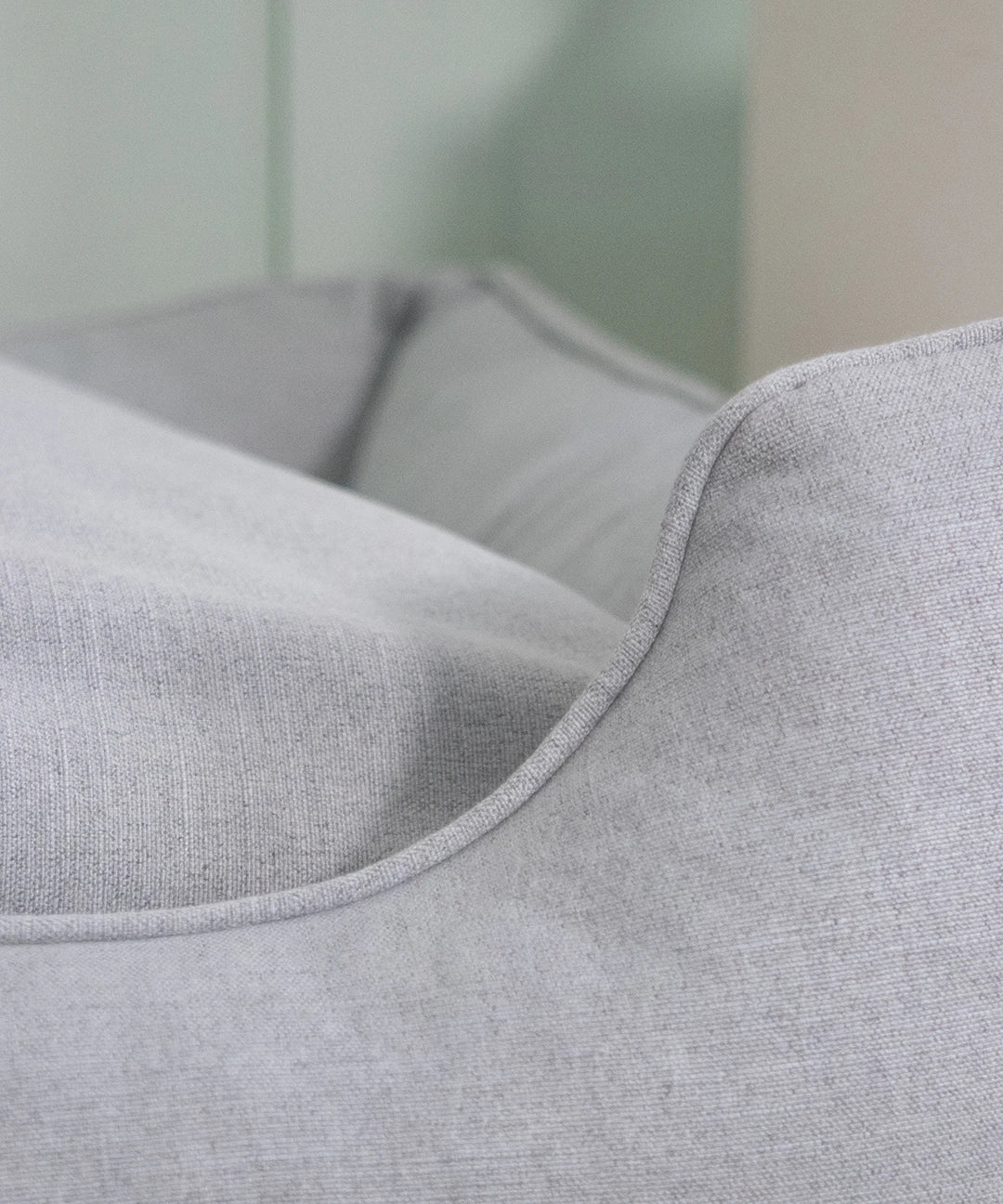 BUDDY. Hundebett mit Rand - grau/blau - aus recycelten Materialien