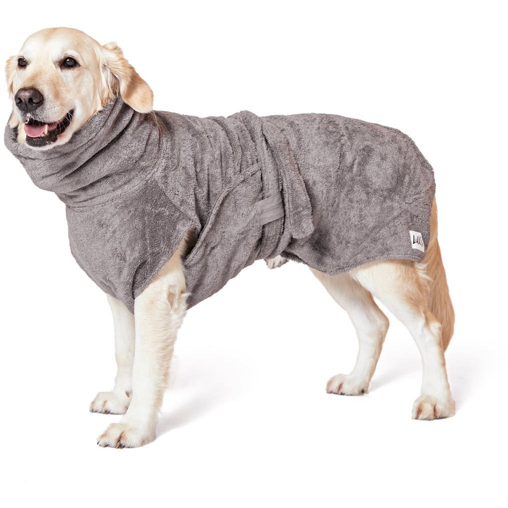 Hundebademantel aus Bio-Baumwolle "Stone Grey" - Lottes Liebling (Inh. Marion Ots)