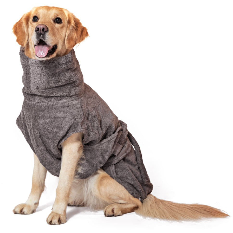 Hundebademantel aus Bio-Baumwolle "Stone Grey" - Lottes Liebling (Inh. Marion Ots)