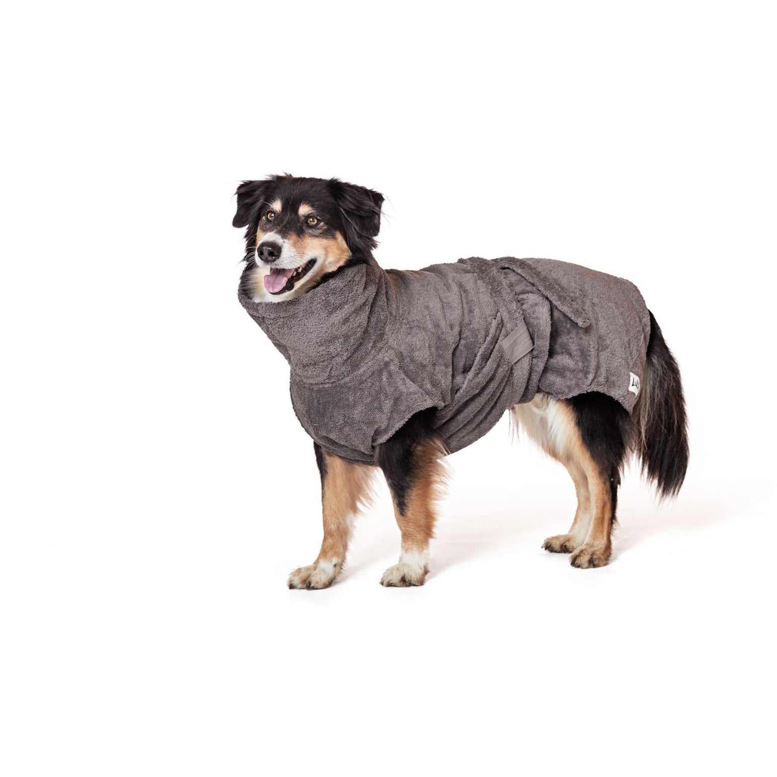 Hundebademantel aus Bio-Baumwolle "Stone Grey" - Lottes Liebling (Inh. Marion Ots)