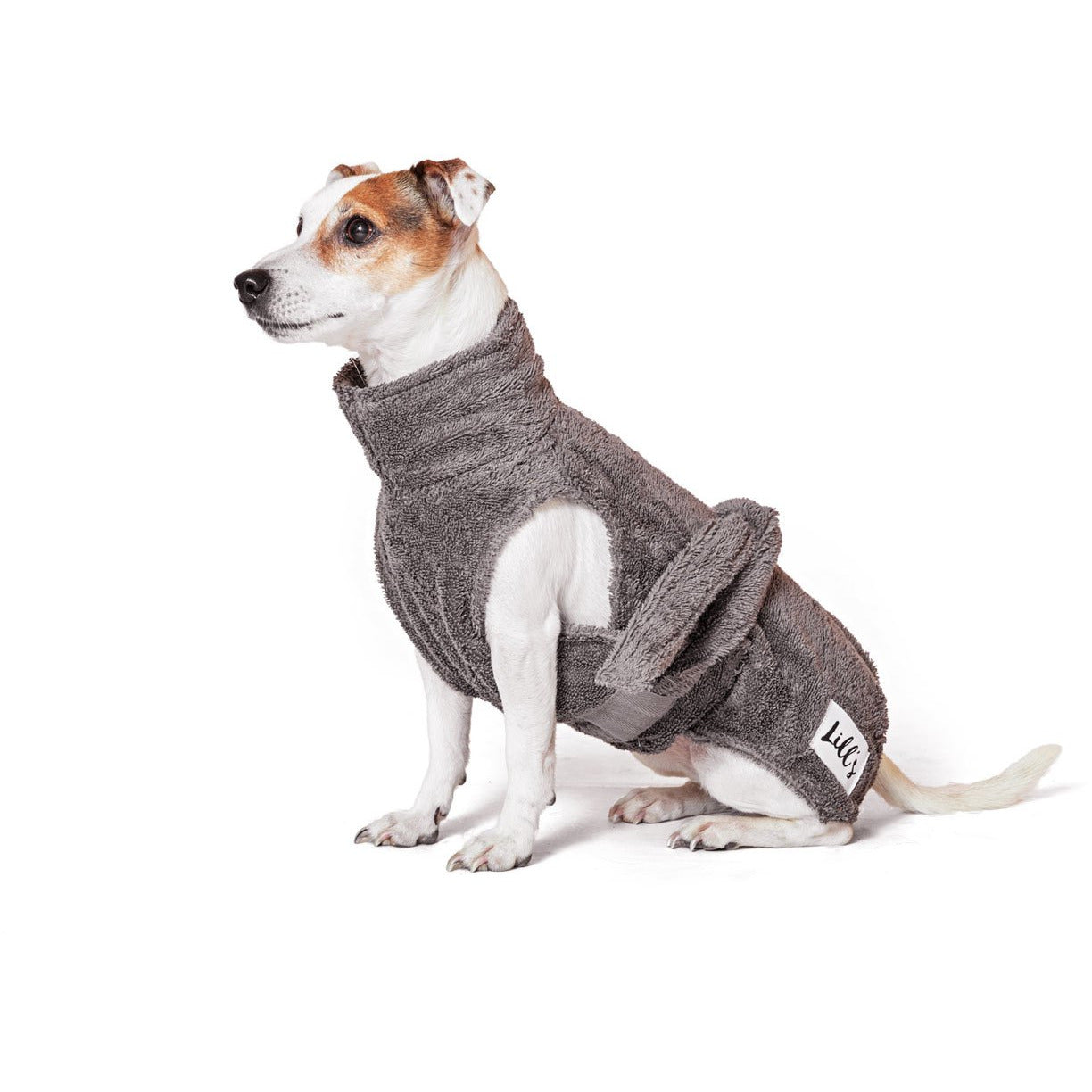 Hundebademantel aus Bio-Baumwolle "Stone Grey" - Lottes Liebling (Inh. Marion Ots)