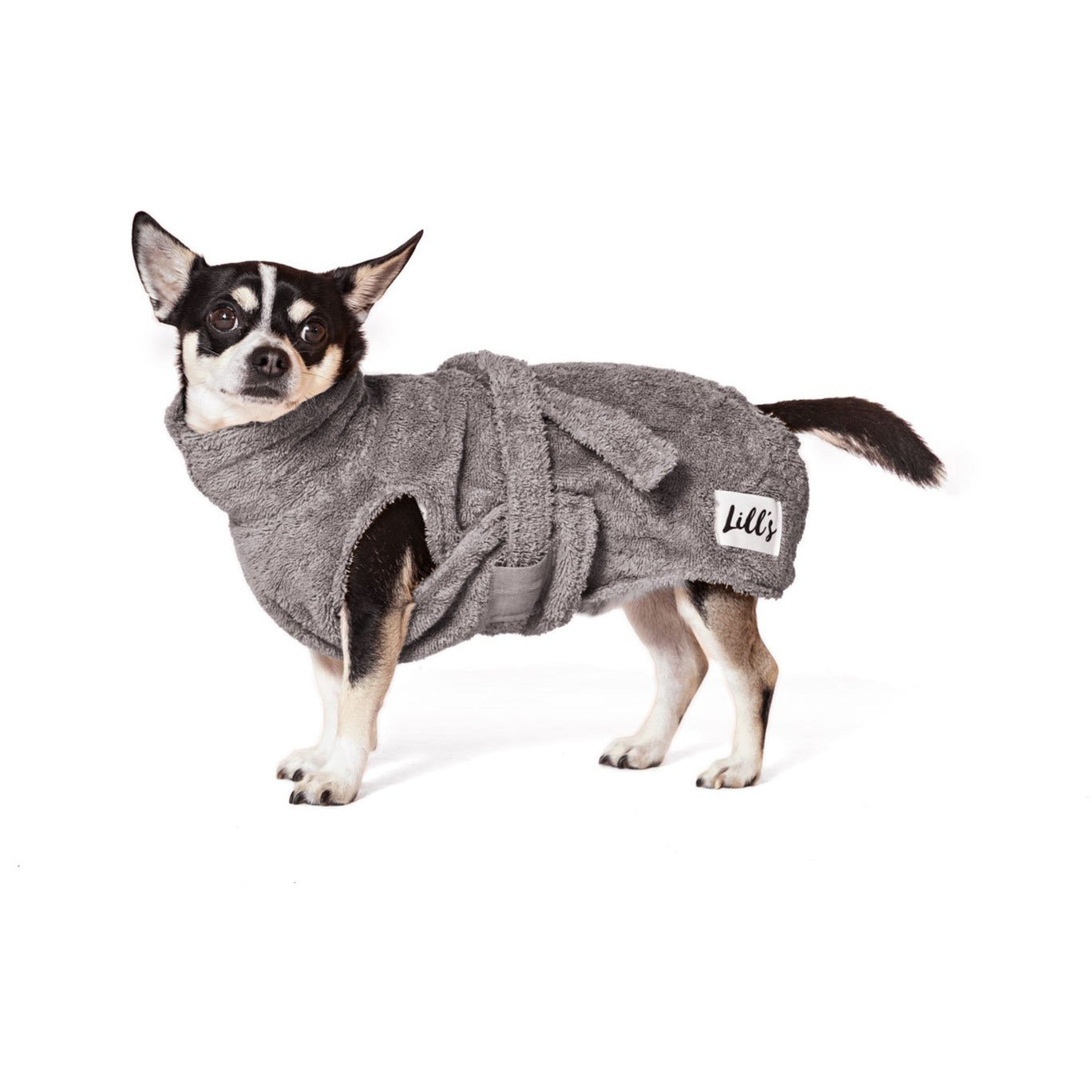 Hundebademantel aus Bio-Baumwolle "Stone Grey" - Lottes Liebling (Inh. Marion Ots)