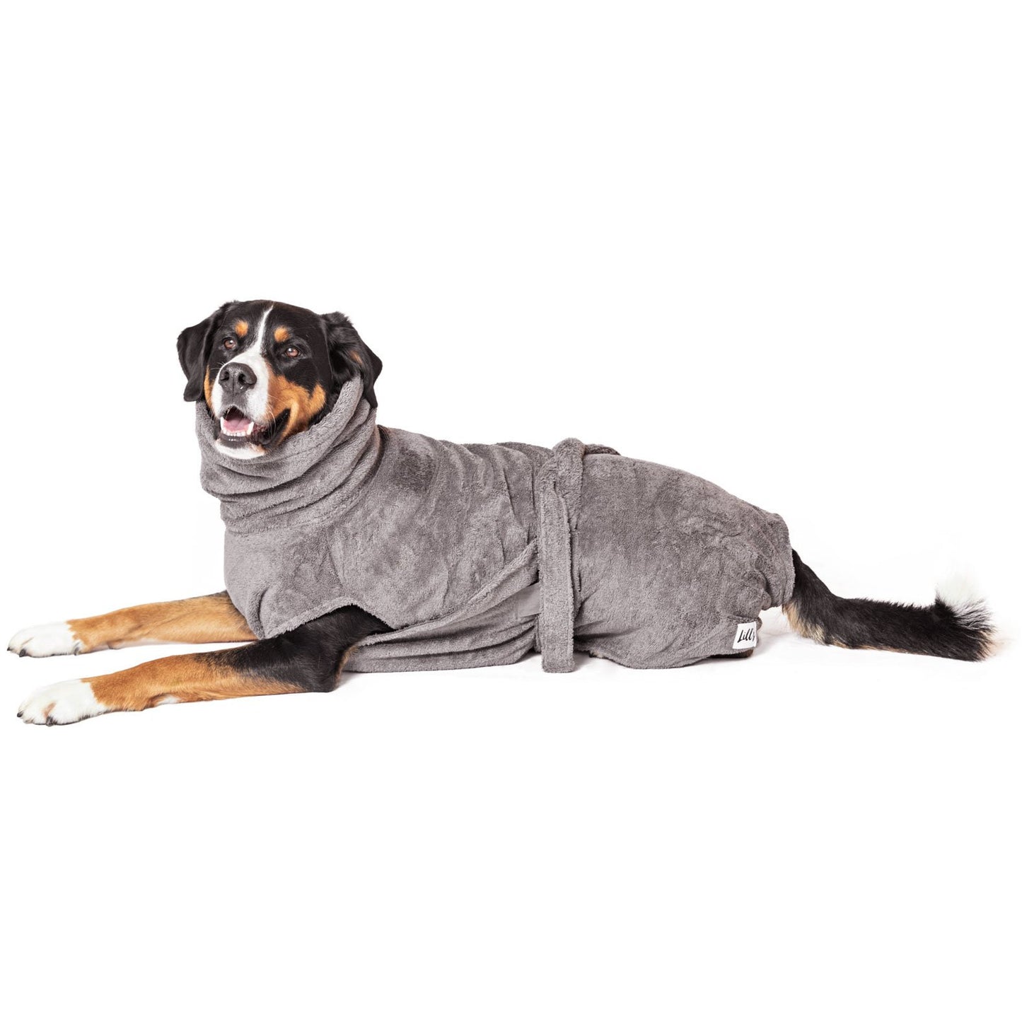 Hundebademantel aus Bio-Baumwolle "Stone Grey" - Lottes Liebling (Inh. Marion Ots)