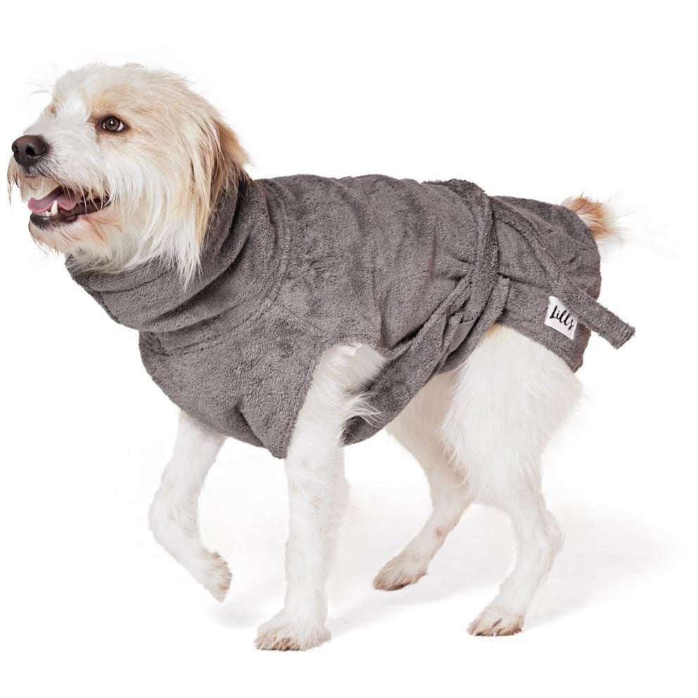 Hundebademantel aus Bio-Baumwolle "Stone Grey" - Lottes Liebling (Inh. Marion Ots)