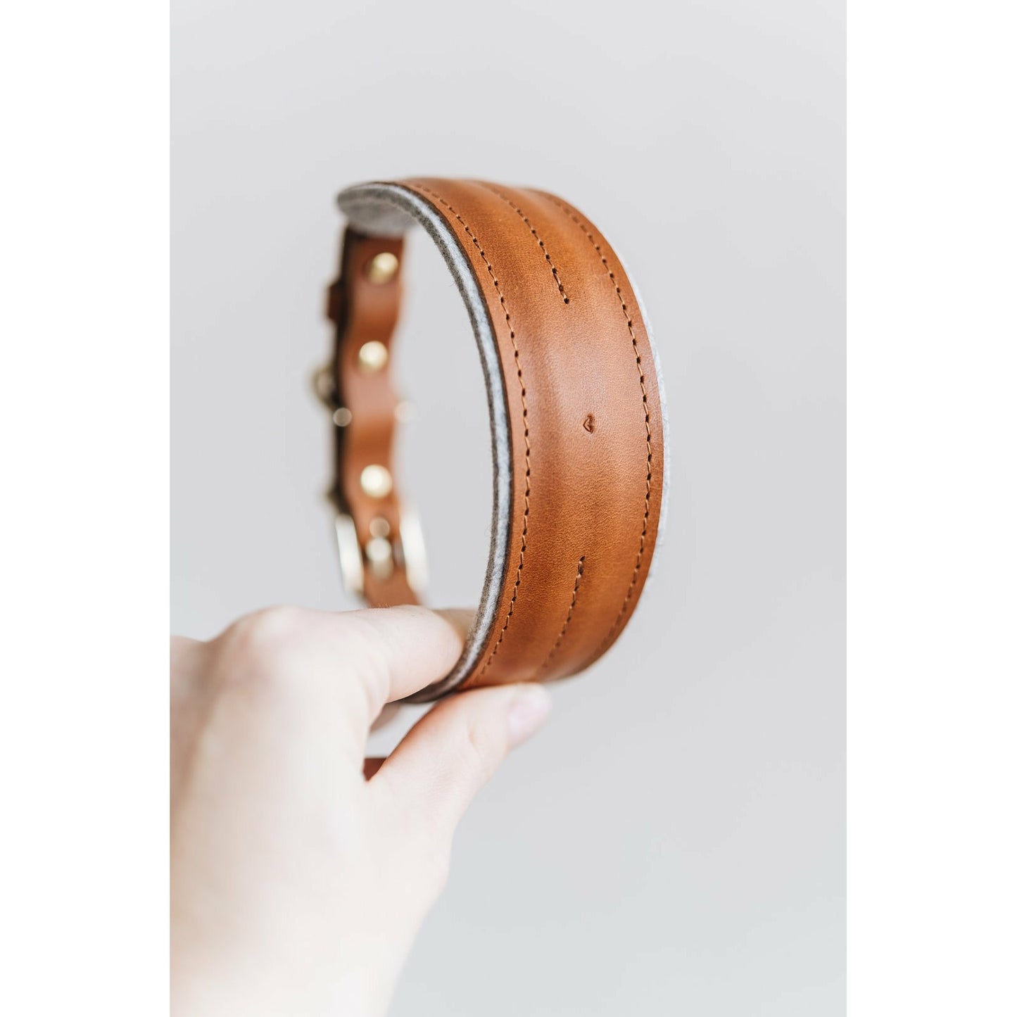 Hundehalsband Pine aus Leder und Wollfilz