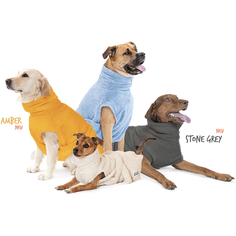 Hundebademantel aus Bio-Baumwolle "Stone Grey" - Lottes Liebling (Inh. Marion Ots)