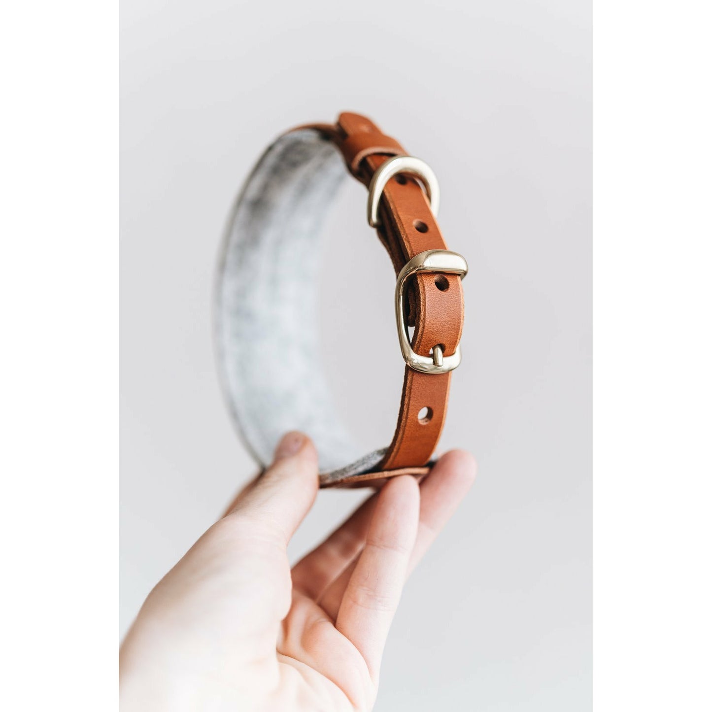 Hundehalsband Pine aus Leder und Wollfilz