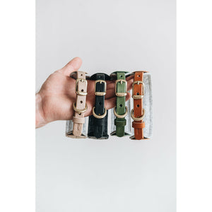 Hundehalsband Pine aus Leder und Wollfilz