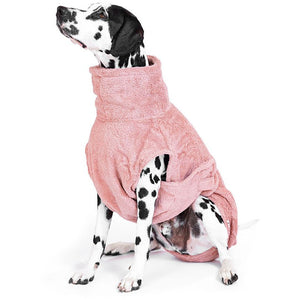 Hundebademantel aus Bio-Baumwolle "Pink Berry" - Lottes Liebling (Inh. Marion Ots)