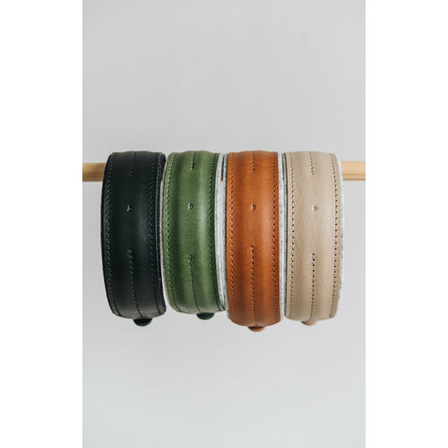 Hundehalsband Pine aus Leder und Wollfilz